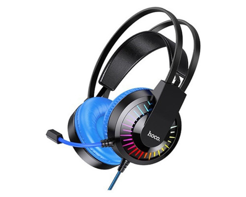 HOCO W105 Joyful Gaming Ігрові Навушники з Мікрофоном і LED Підсвічуванням (Чорно-Сині)