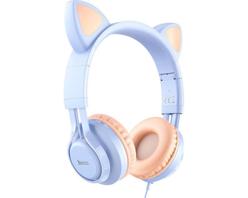 Навушники Hoco W36 Cat Ear Блакитний
