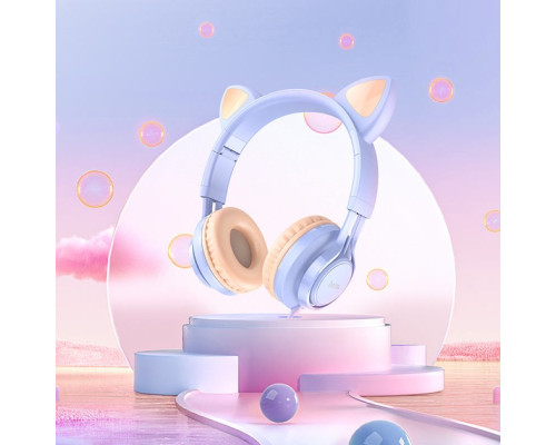 Навушники Hoco W36 Cat Ear Блакитний