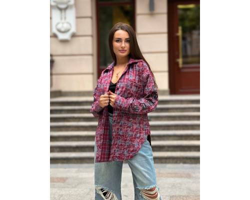 Жіноча сорочка фланель бордова