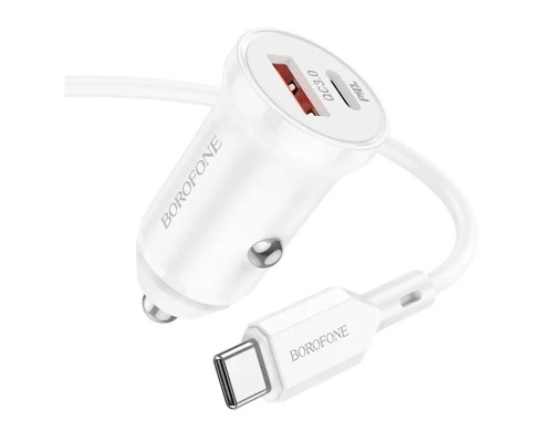 Зарядний пристрій Borofone BZ18A PD20W+QC3.0 White