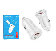 Зарядний пристрій Borofone BZ18A PD20W+QC3.0 White