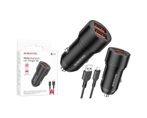 Зарядний пристрій Borofone BZ19 lightning (2USB/2.4A)