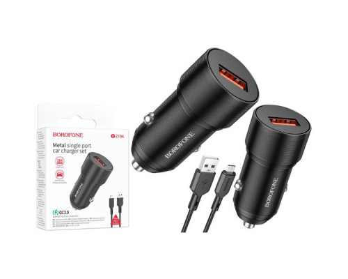 Зарядний пристрій Borofone BZ19A Micro QC3.0 18W (1USB/3.0A)