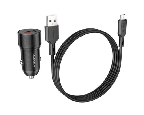 Зарядний пристрій Borofone BZ19A Micro QC3.0 18W (1USB/3.0A)