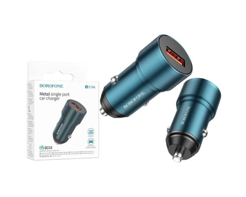 Зарядний пристрій Borofone BZ19A QC3.0 18W (1USB/3.0A) Blue