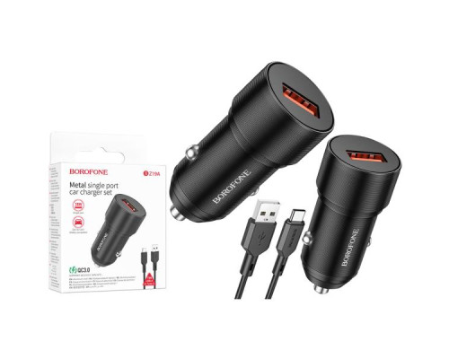 Зарядний пристрій Borofone BZ19A Type-C QC3.0 18W (1USB/3.0A)
