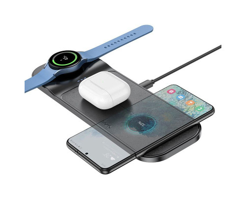Hoco CQ6 Power 3-in-1 Бездротовий зарядний пристрій (SAM Watch) Чорний 
