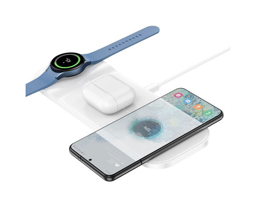 Hoco CQ6 Power 3-in-1 Бездротовий зарядний пристрій (SAM Watch) Білий 