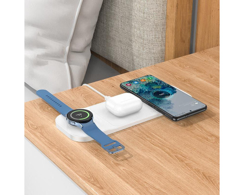 Hoco CQ6 Power 3-in-1 Бездротовий зарядний пристрій (SAM Watch) Білий 
