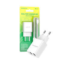 Зарядний пристрій BOROFONE BA53A (2USB 2.1A) Lightning