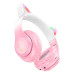 Бездротові Bluetooth навушники HOCO Cat ears W42 з вушками та підсвіткою Рожевий