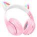 Бездротові Bluetooth навушники HOCO Cat ears W42 з вушками та підсвіткою Рожевий