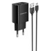 Мережевий зарядний пристрій блок Borofone BA53A (2USB/2.1A) з кабелем Type-C 