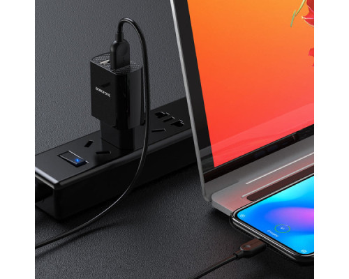 Мережевий зарядний пристрій блок Borofone BA53A (2USB/2.1A) з кабелем Type-C 