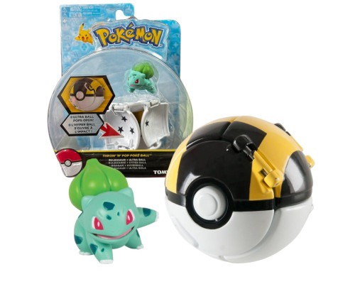 Ігрова фігурка Throw 'N' Pop Poke Ball Pokemon Бульбазавр з покеболом 5 см