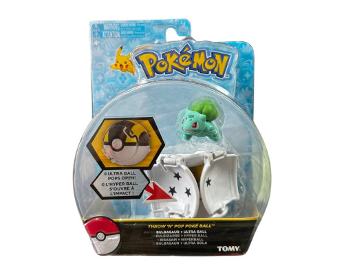 Ігрова фігурка Throw 'N' Pop Poke Ball Pokemon Бульбазавр з покеболом 5 см