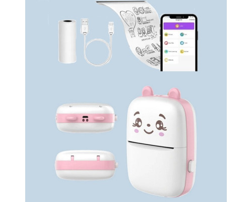 Портативний дитячий принтер Mini Printer рожевий