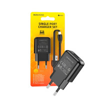 Мережевий зарядний пристрій Borofone BA64A (1USB/2.1A) + кабель Type-c