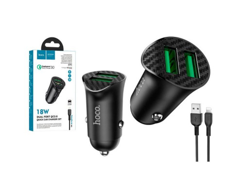 Зарядний пристрій HOCO Z39 lightning QC3.0 (2USB/18W)