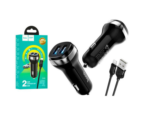 Зарядний пристрій HOCO Z40 lightning (2USB/2.4A)