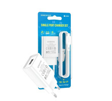 Мережевий зарядний пристрій Borofone BA68A 1USB/2.1A + кабель Lightning