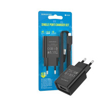 Мережевий зарядний пристрій Borofone BA68A 1USB/2.1A + кабель Lightning