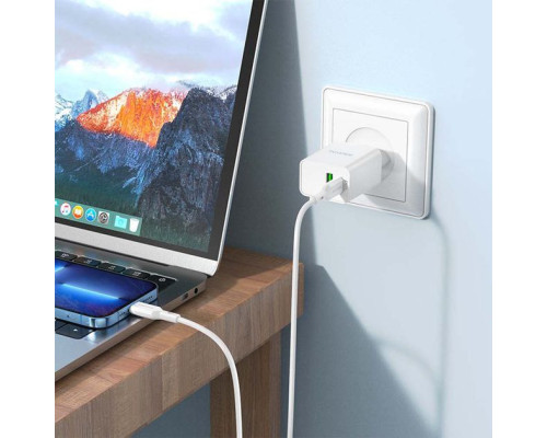 Мережевий зарядний пристрій Borofone BA69A Resource PD20W+QC3.0