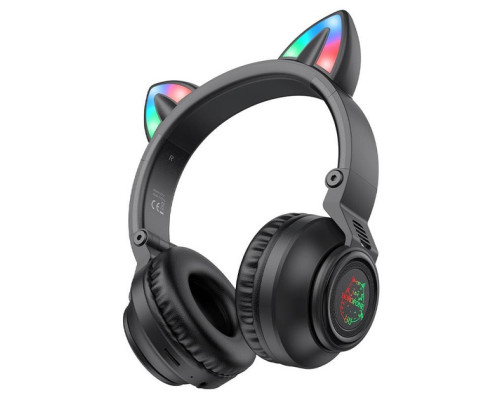 Бездротові Bluetooth навушники Borofone BO18 Cat Ear Чорний