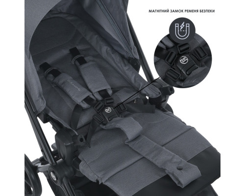 Дитяча прогулянкова коляска-книжка ME 1138 SPIN 360 Stone Gray сіра