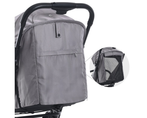 Дитяча прогулянкова коляска-книжка ME 1129 LINK Silver Striped срібна