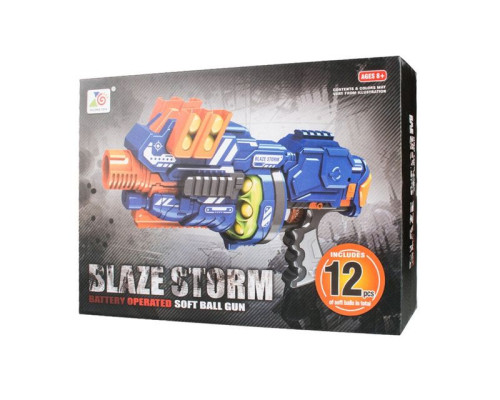 Детский іграшковий бластер Blaze Storm з м'якими кульками-кулями 12шт