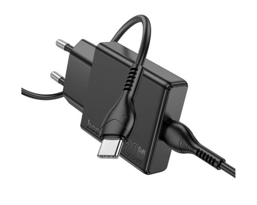 Мережевий зарядний пристрій Hoco N37 PD20W  + кабель Type-c