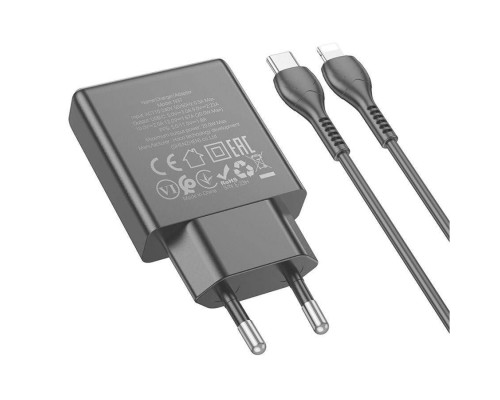 Мережевий зарядний пристрій Hoco N37 PD20W  + кабель lightning