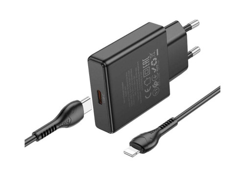 Мережевий зарядний пристрій Hoco N37 PD20W  + кабель lightning