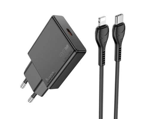 Мережевий зарядний пристрій Hoco N37 PD20W  + кабель lightning