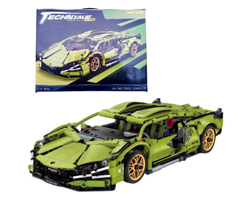 Конструктор Lamborghini Dallas Green на 1280 деталей 1:14 (7603)