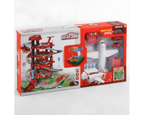 Гараж 660 А-301, 5 поверхів, 2 машинки, 1 машинка змінює колір, літак, автоматичний підіймач, світло, звук, аксесуари, в коробці