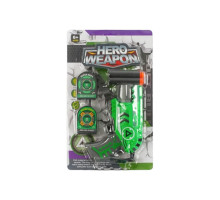 Пістолет "Hero Weapon" з 6 м'якими патронами та мішенями Зелений