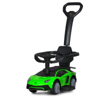 Каталка-толокар зелена Lamborghini з музикою та світлом – стиль та комфорт для вашого малюка!