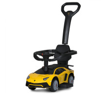 Каталка-толокар жовта Lamborghini з музикою та світлом – стиль та комфорт для вашого малюка!
