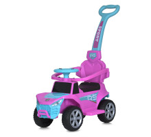 Дитяча каталка-толокар Bambi Racer 2в1 з музикою та світлом, рожева з блакитним 