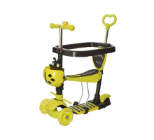 Самокат JR 3-027-GR, зелений, складаний, з підсвіткою коліс 
