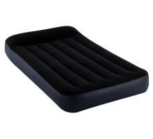 Надувний велюровий матрац Intex 64146 ND (3) 99x191x25 см, з підголовником і вбудованим насосом 220V
