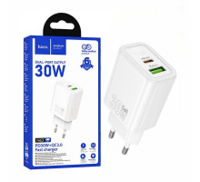 Зарядний пристрій HOCO N63 PD 30W + QC 3.0, білий