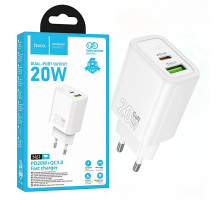 Зарядний пристрій HOCO N61, білий PD20W + QC3.0
