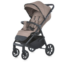 Прогулянкова коляска ME 1182 MALTA Coffee Beige з регульованою ручкою, підсклянником та дощовиком