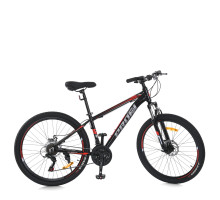 Велосипед MTB2602 26" з алюмінієвою рамою і трансмісією SHIMANO, чорно-червоного кольору