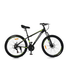 Велосипед MTB2602 26" з алюмінієвою рамою і трансмісією SHIMANO, чорно-зеленого кольору