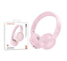 Накладні Stereo навушники Borofone BO32, бездротові, до 5 годин роботи, Bluetooth 5.0, рожеві
